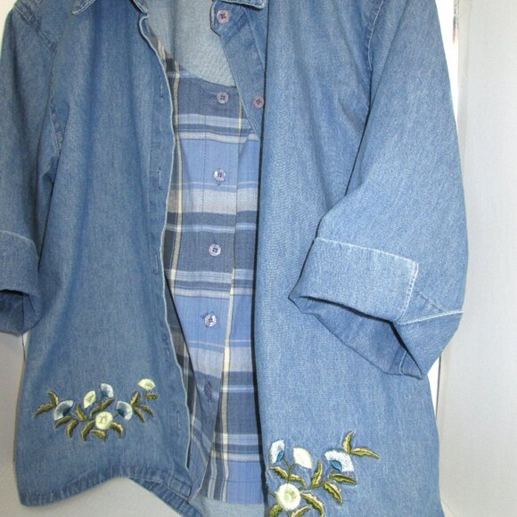 Women's denium jacket of East West Fashions with button up vest size M/L - Picture 7 of 12